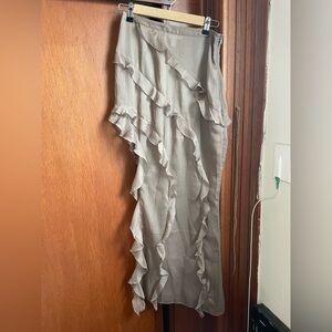 H&M Asymmetrical Ruffled Maxi Skirt